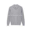 Herren Strickpullover mit Zopfmuster und Schalkragen